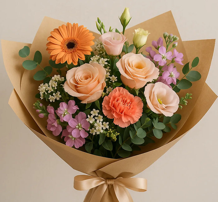 Wrapped Bouquet of Flowers