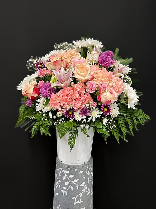Pink Clouds Basket Arrangement