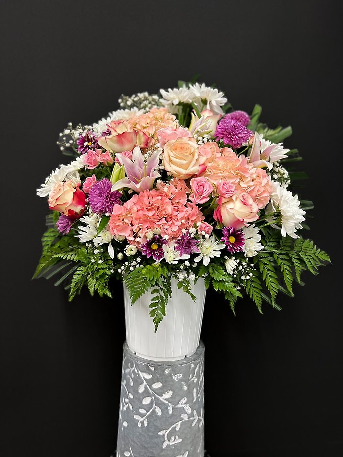 Pink Clouds Basket Arrangement
