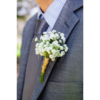 Rustic Baby\'s Breath Boutonniere