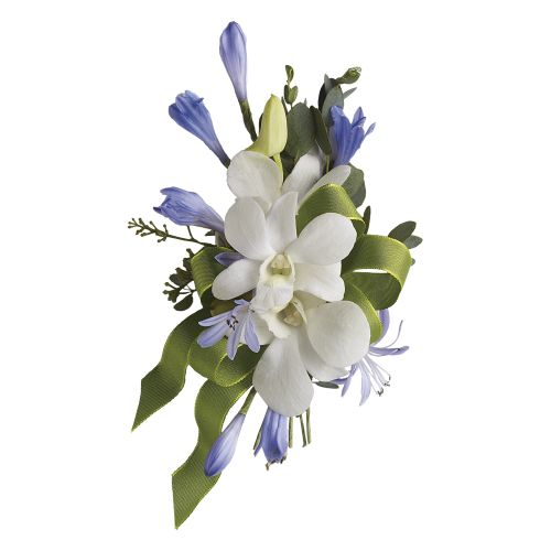 Blue and White Elegance Corsage