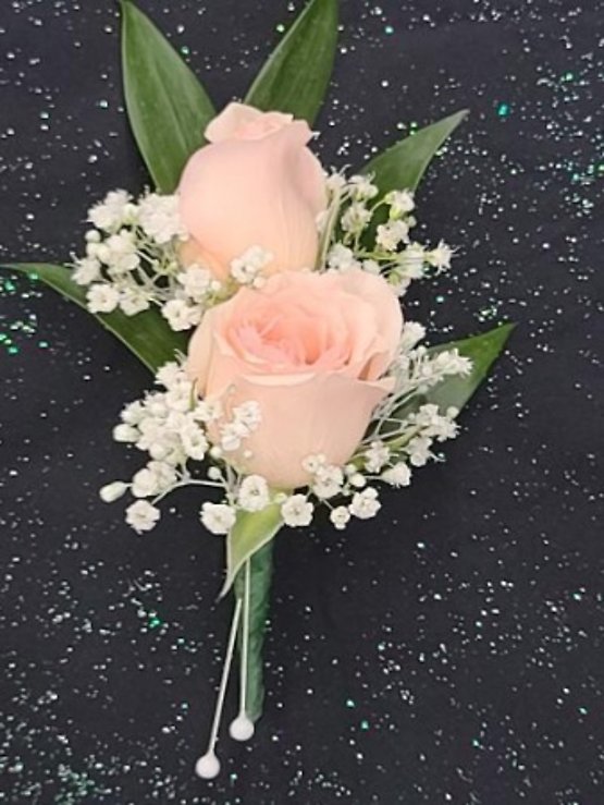Double Rose Boutonniere