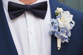 Silk Hydrangea Boutonniere