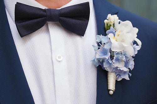 Silk Hydrangea Boutonniere
